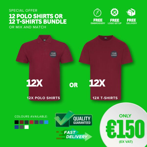 12 Polo shirts or 12 T-shirts BUNDLE Thumbnail