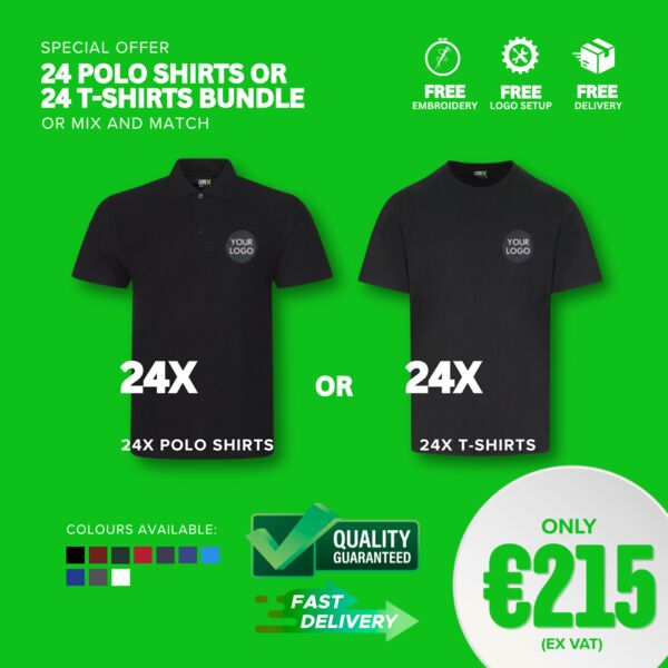 24 Polo shirts or 24 T-shirts BUNDLE Thumbnail