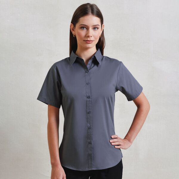 PR302 Women's short sleeve poplin blouse Thumbnail