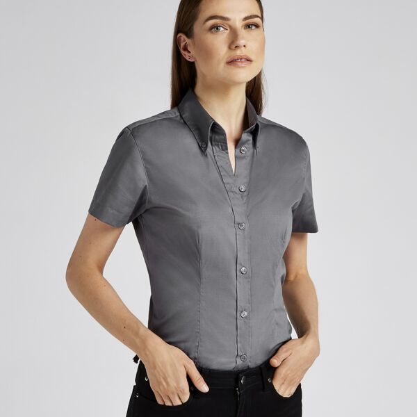 KK701 Women's corporate Oxford blouse short-sleeved (tailored fit) Thumbnail