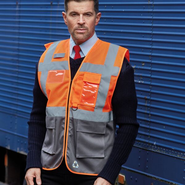 YK015 Hi-vis top cool open-mesh executive waistcoat Thumbnail