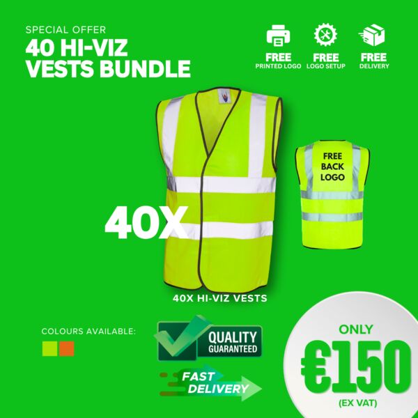 40 UC801 hi-viz vests FULL COLOUR LOGO Thumbnail