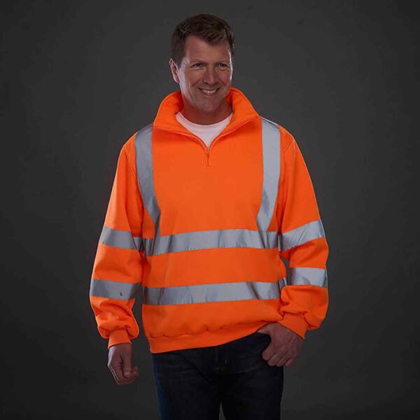 HVK06 Hi-vis ¼ zip sweatshirt Thumbnail