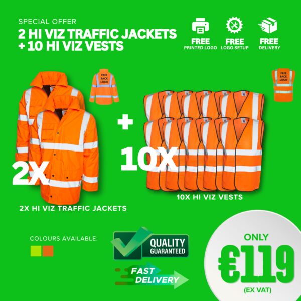 2 UC803 Hi Viz Traffic Jackets, 10 UC801 Hi Viz Vests Thumbnail