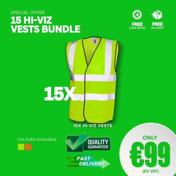 15 UC801 hi-viz vests FULL COLOUR LOGO Thumbnail
