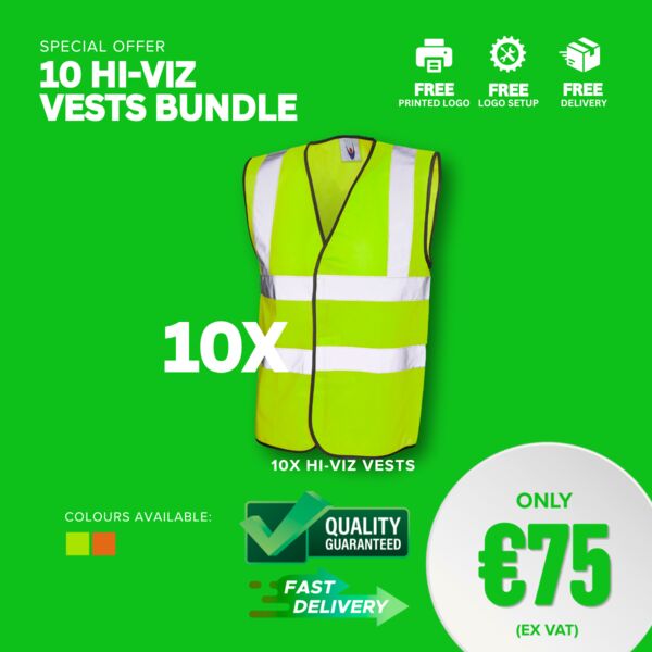 10 UC801 hi-viz vests FULL COLOUR LOGO Thumbnail