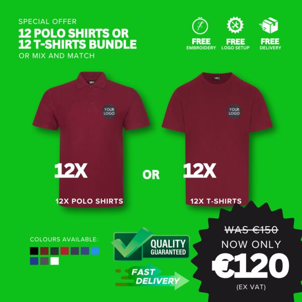 Black Friday 12 Polo shirts or 12 T-shirts BUNDLE Thumbnail