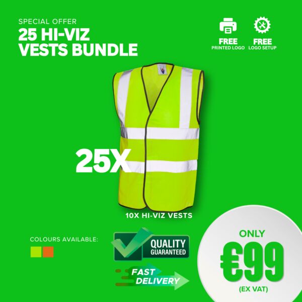 25 UC801 hi-viz vests FULL COLOUR LOGO Thumbnail