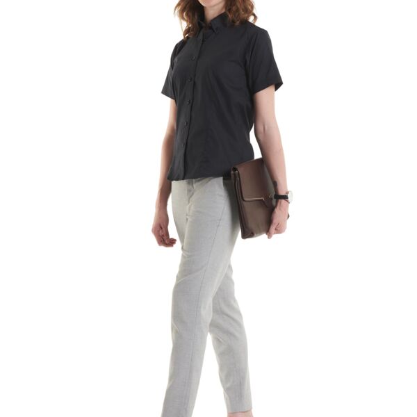 Ladies Pinpoint Oxford Half Sleeve Shirt Thumbnail
