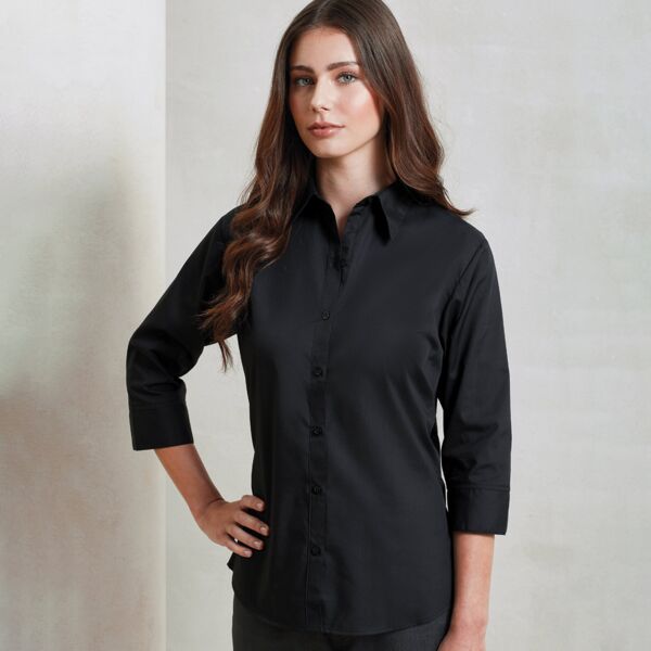 PR305 Women's ¾ sleeve poplin blouse Thumbnail