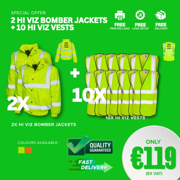2 UC804 Hi Viz Bomber Jackets, 10 UC801 Hi Viz Vests Thumbnail